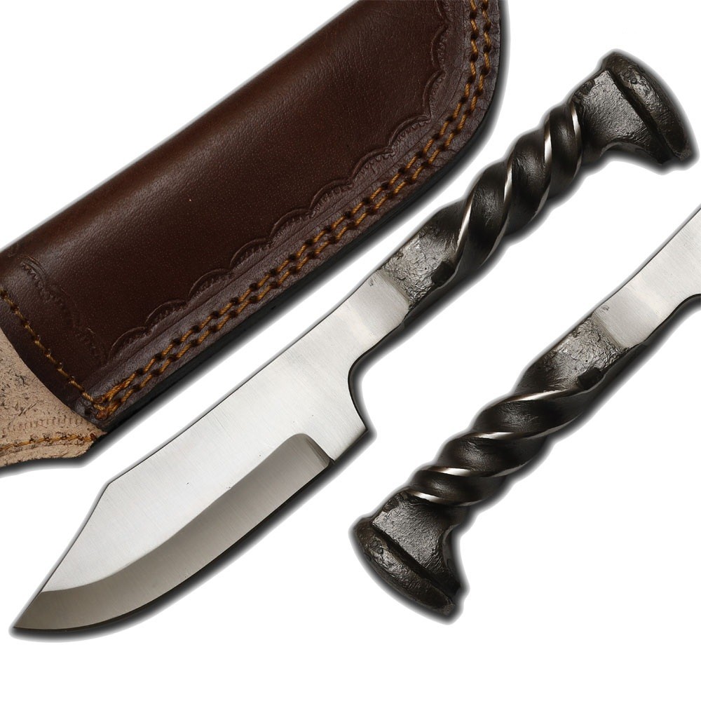 Handforged Twisted Railroad Spike Knife Handforged Twisted Railroad Spike Knife