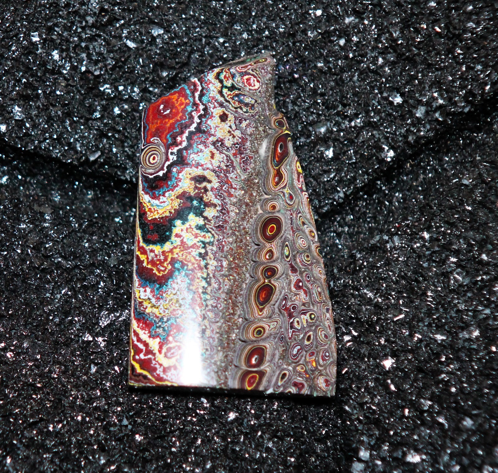 Finished Piece of Fordite-Corvette Fordite-62.14mm x 37.44mm x 8.53mm (F-028)