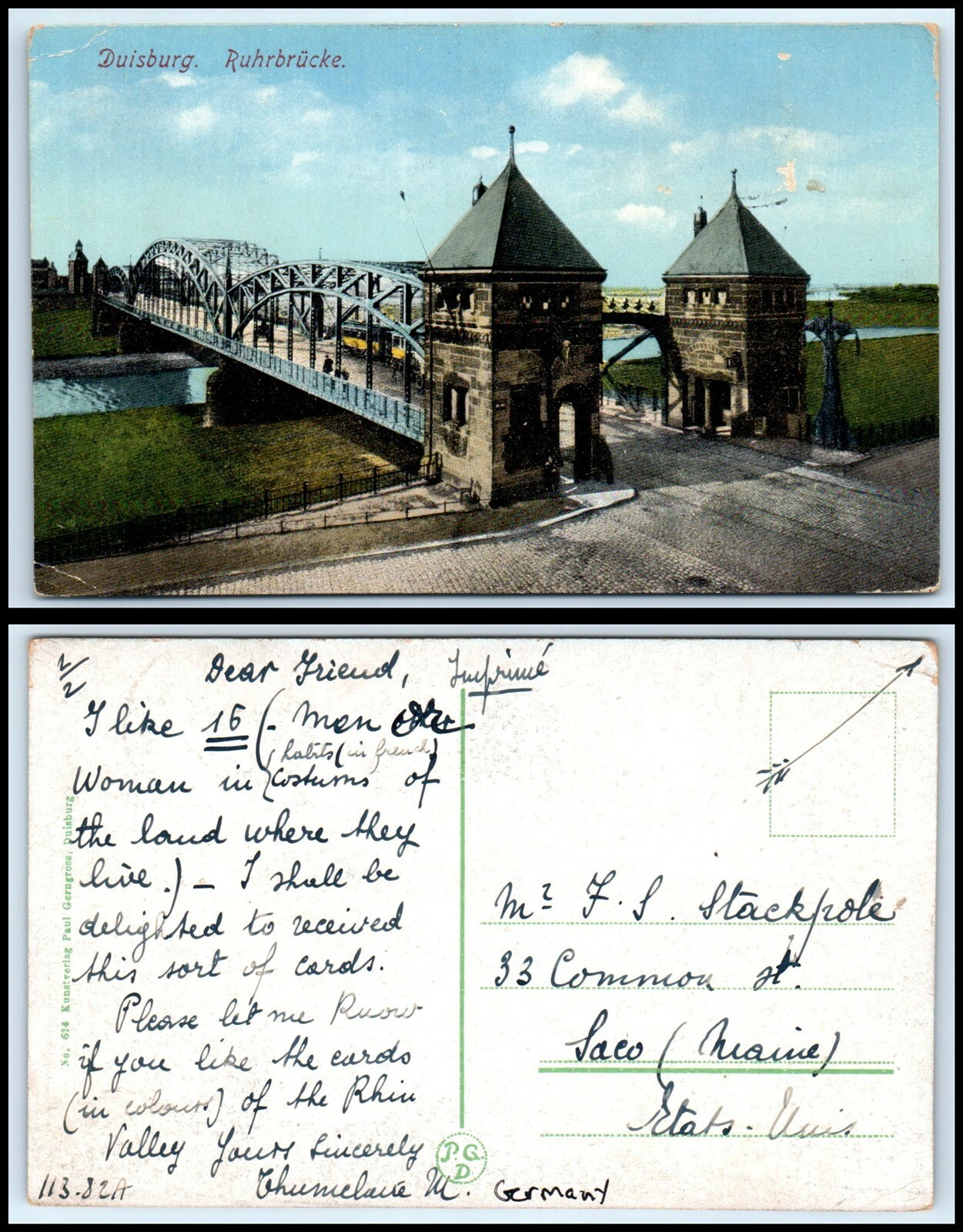 GERMANY Postcard - Duisburg, Ruhrbrucke GW