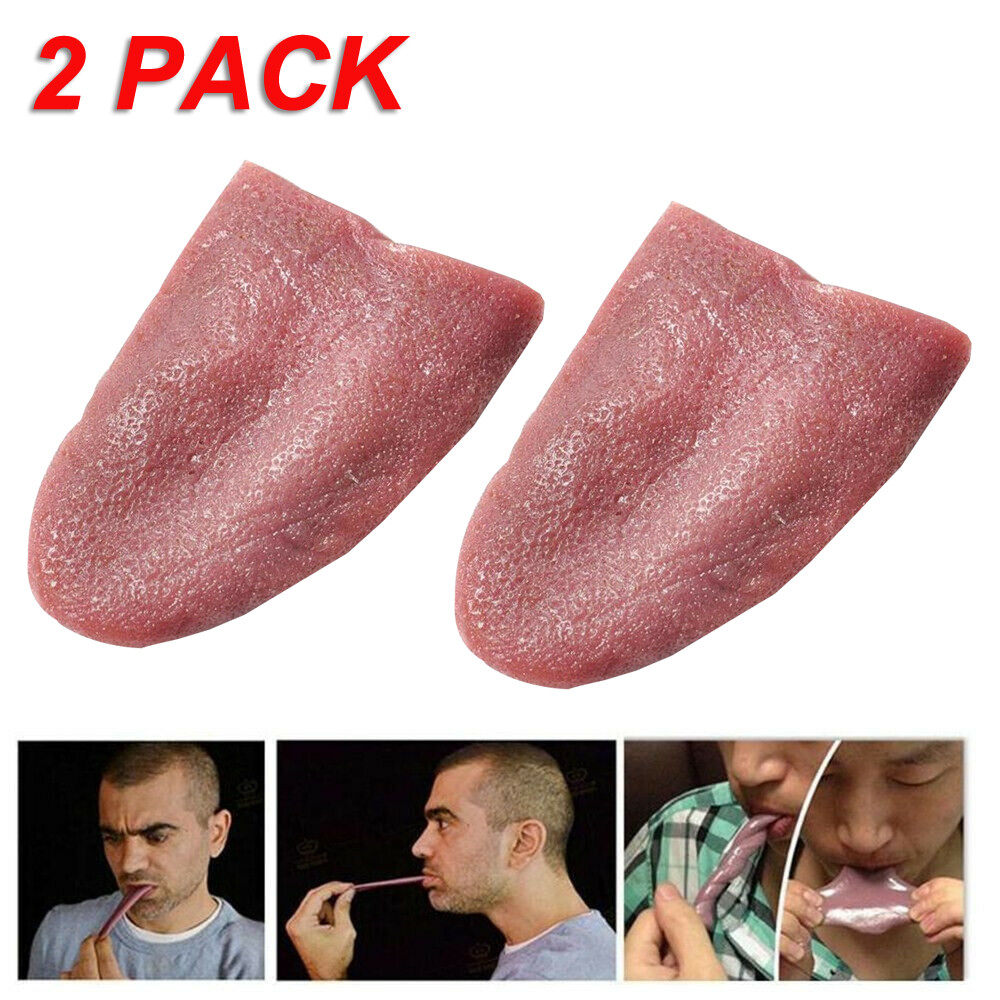 2 Pack Realistic Fake Tongue Stretch Gag Joke Prank Magic Trick Scary Funny Toy 2 Pack Realistic Fake Tongue Stretch Gag Joke Prank Magic Trick Scary Funny Toy