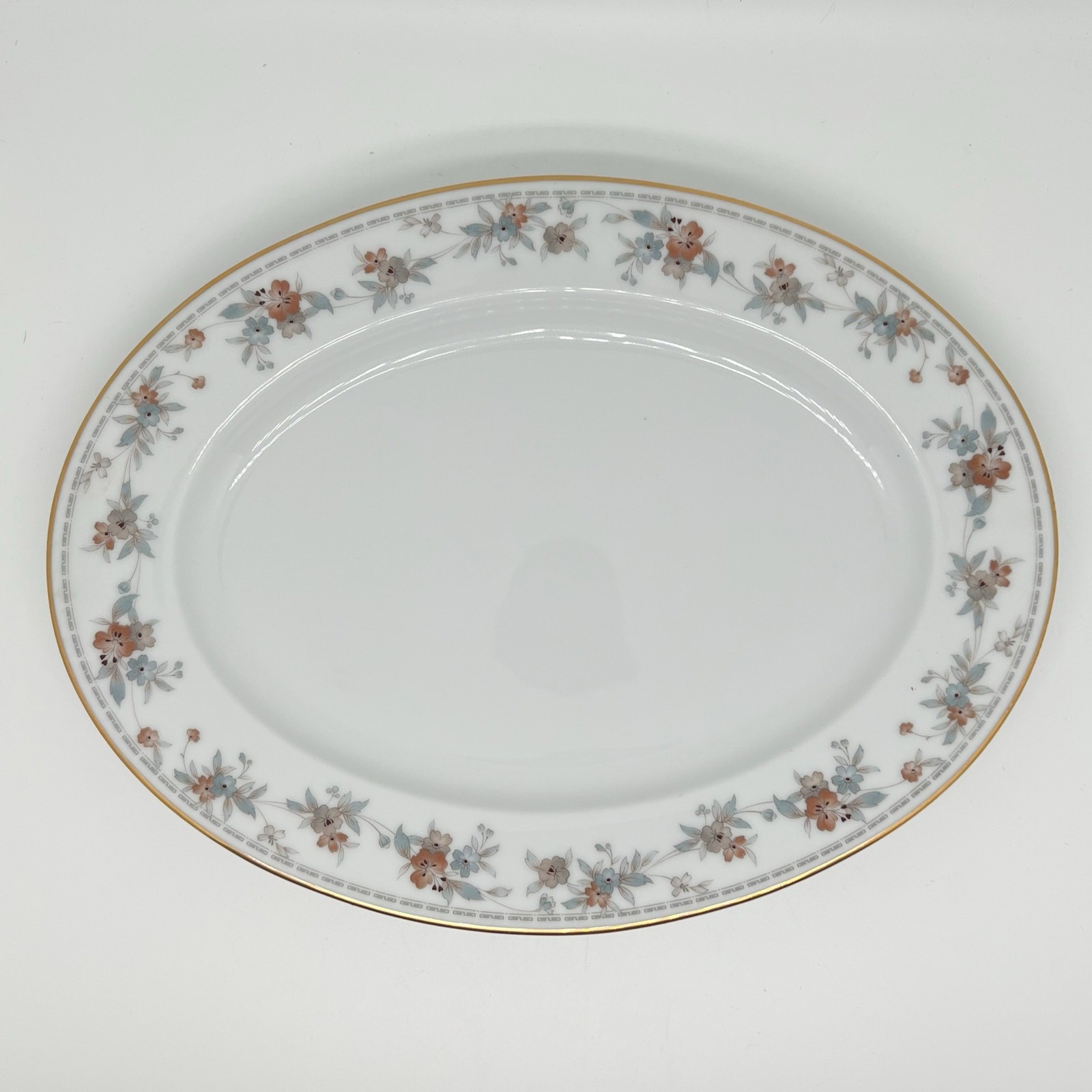 Vintage Legendary By Noritake Oval Serving Plate Secret Love Floral Print