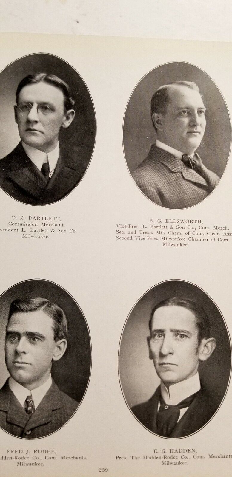 Notable Wisconsin Men of 1901 MERCHANTS Earle Ferguson McGeoch Rodee Bartlett D0