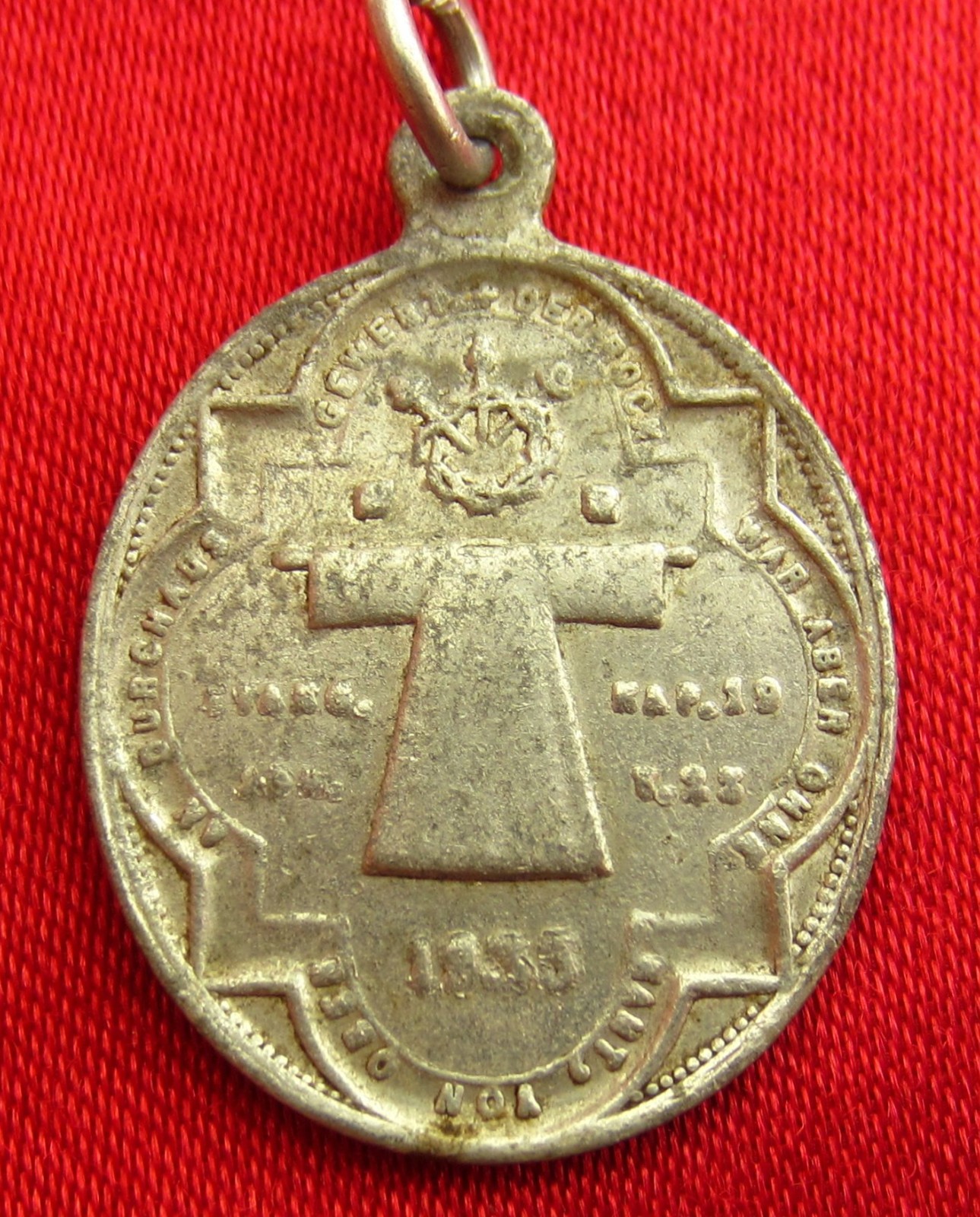 Vintage SAINT HELENA Medal 1933 JESUS HOLY ROBE TUNIC Aluminum Pendant GERMAN