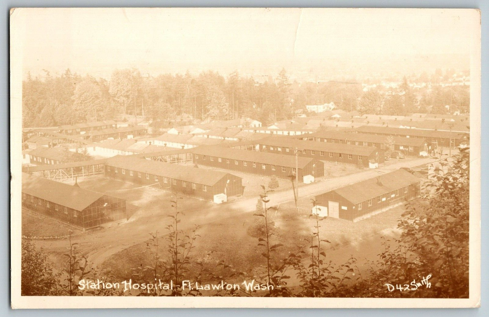 RPPC Vintage Postcard - Ft. Lawton, Washington - Station Hospital - Real Photo