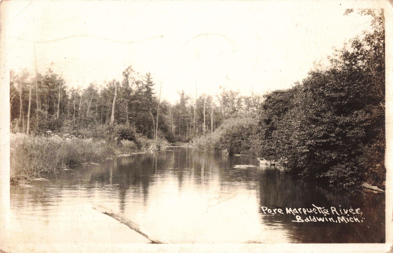 Pere Marquette River Baldwin Michigan c.1950 RPPC B585