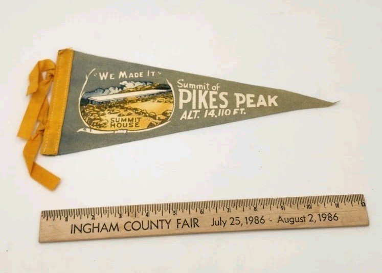 Vintage Pikes Peak Felt Pennant