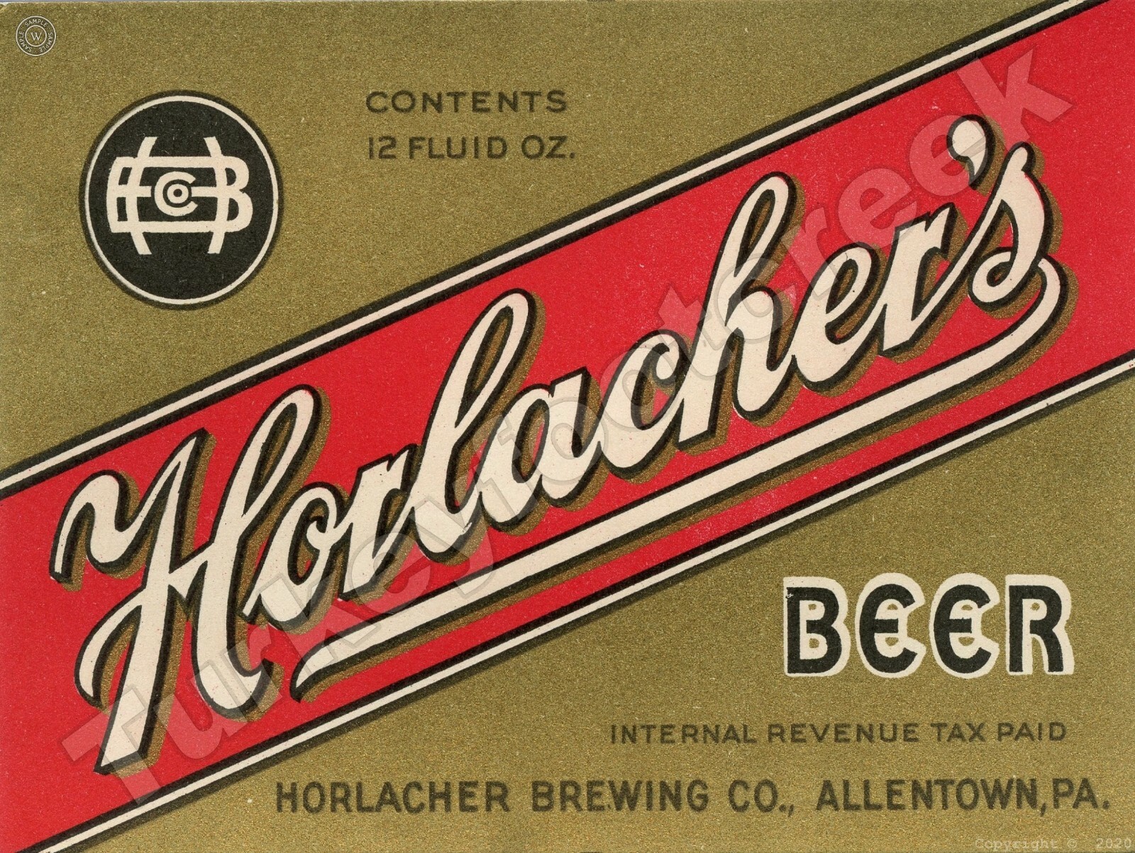 Horlacher's Beer Label 9