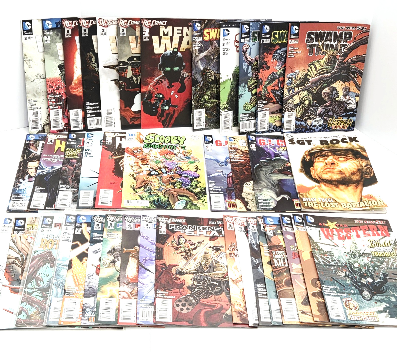 DC New 52 Comic Lot of 40 Swamp Thing Frankenstein All Star Western Men of War