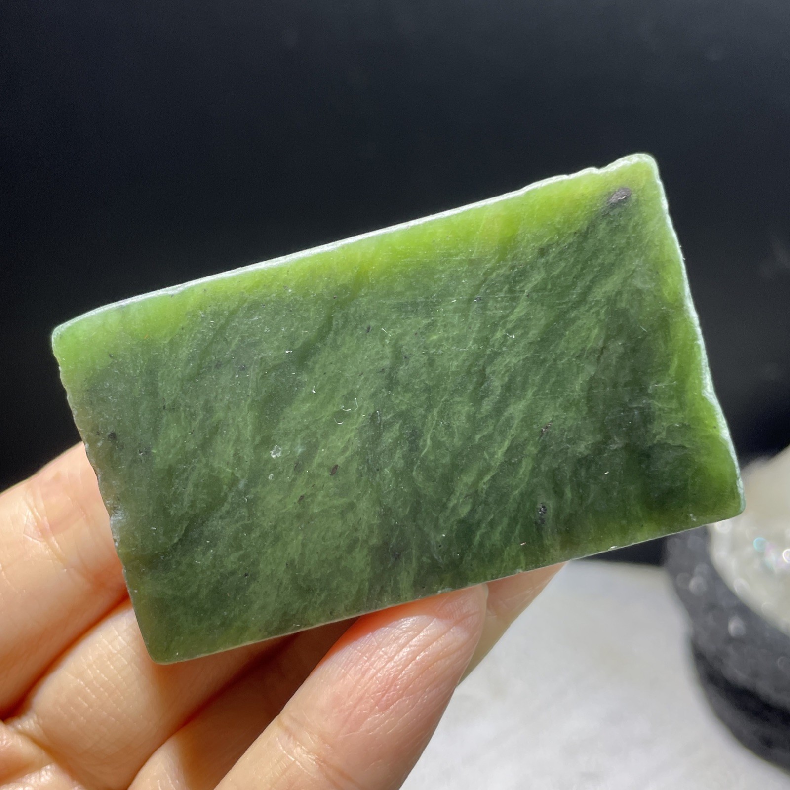 81g Natural Hetian Nephrite Slab Pale Celadon Rough Jade Raw Stone For Carving