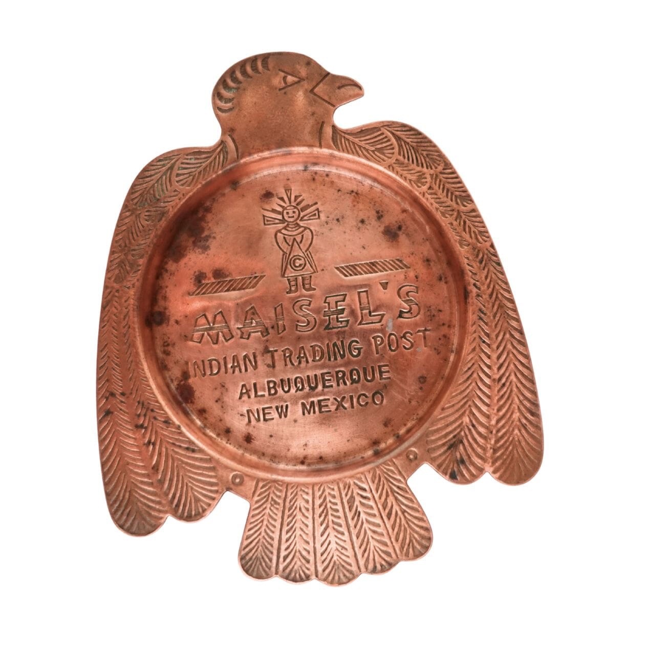 Maisel's Indian Trading Post Ashtray Vintage Thunderbird 1940's Copper Southwest