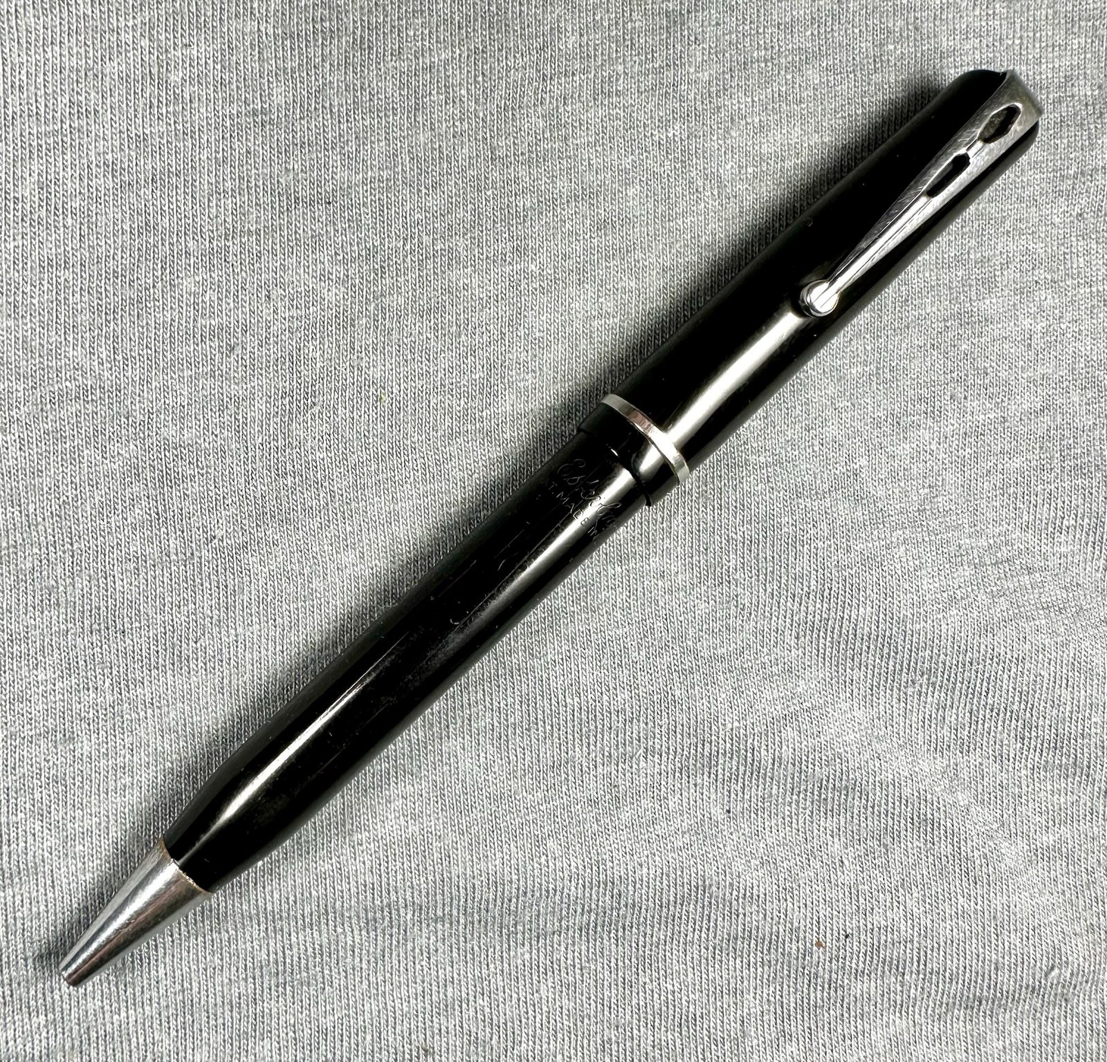 Vintage Esterbrook Repeater Mechanical Pencil Pierced V Clip W/ Advertising