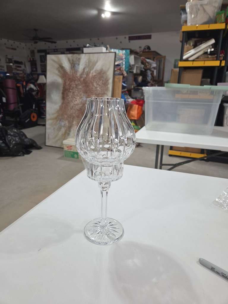Vintage Glass Hurricane Candle Holder 12\