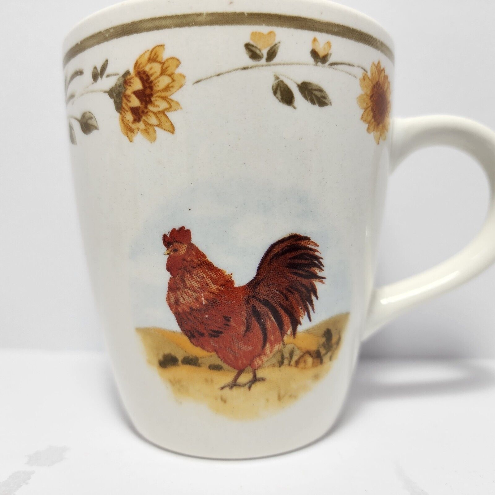 Rooster Coffee Mugs Gibson 10 Ounce Set Of 4