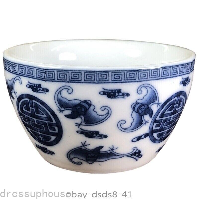 Chinese 2.6Inch Jingdezhen Blue and White Porcelain 福 Pattern Teacup Cup