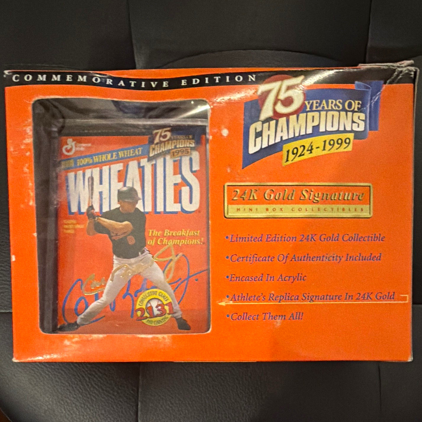 Wheaties 75 Years of Champions 1924-1999 Mini Box 24K Gold Signature Wheaties 75 Years of Champions 1924-1999 Mini Box 24K Gold Signature