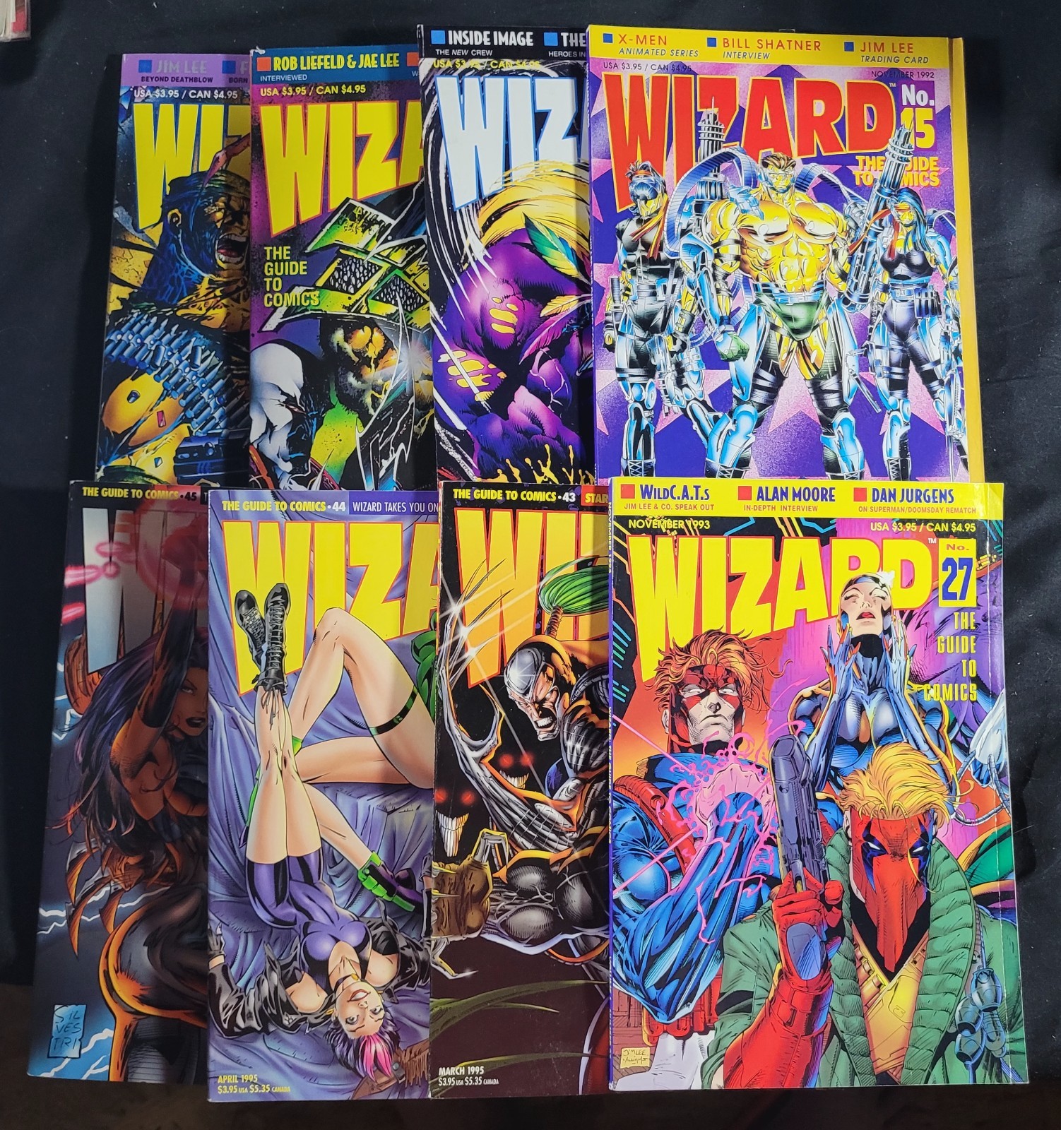 Wizard: The Guide to Comics Magazine Lot - Issues 15, 20, 21, 25, 27, 43, 44, 45