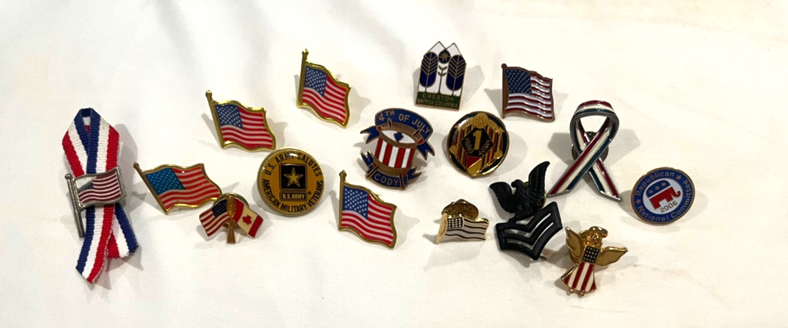 Vintage American Flag Pin Collection Patriotism Lot Of 16 Americana Lot