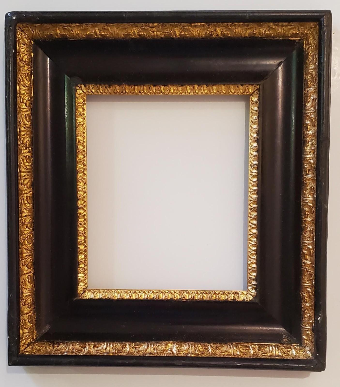 1880-1890 Dutch Style Ebonized Wood Frame Gilt Detail Renaissance Flemish