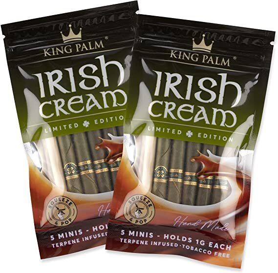 King Palm | Mini | Irish Cream | Palm Leaf Rolls | 2 Packs of 5 Each = 10 Rolls