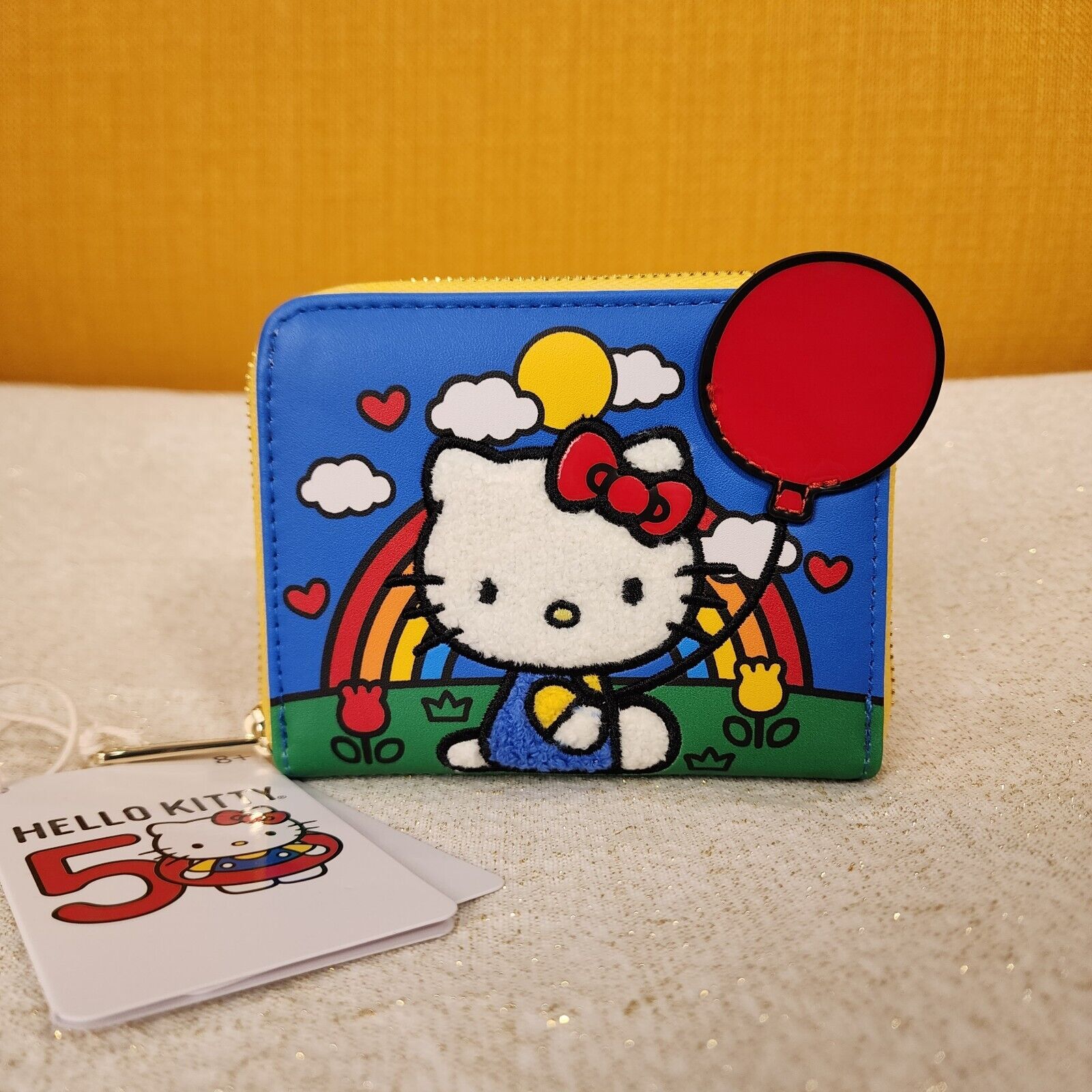 Loungefly Sanrio Hello Kitty 50th Anniversary Red Balloon Zip Around Wallet NEW