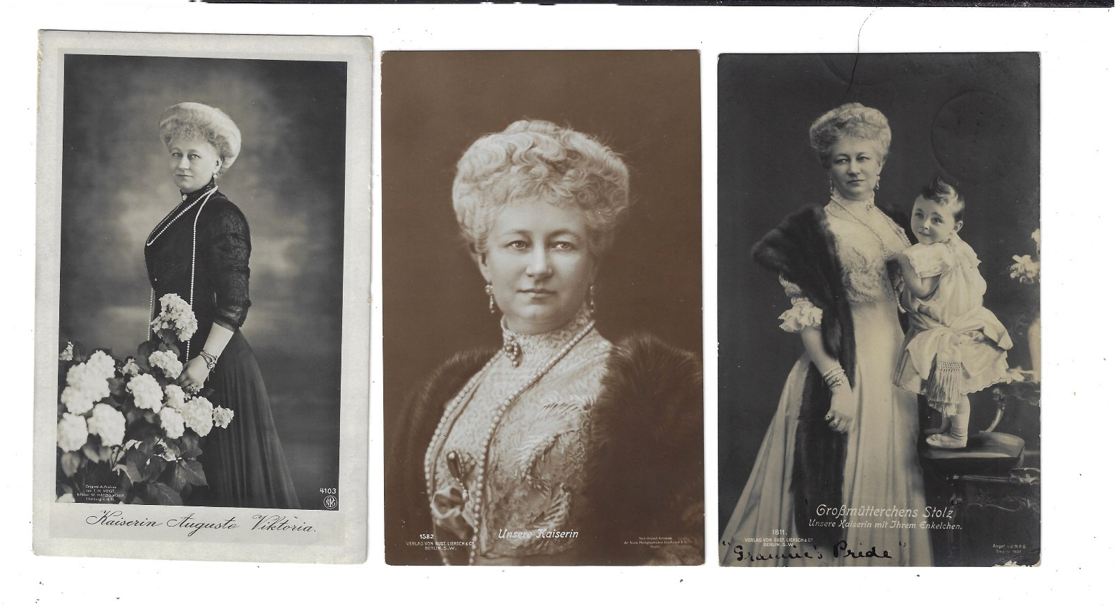 3 German Empress Auguste Viktoria RPPC Postcards 5217