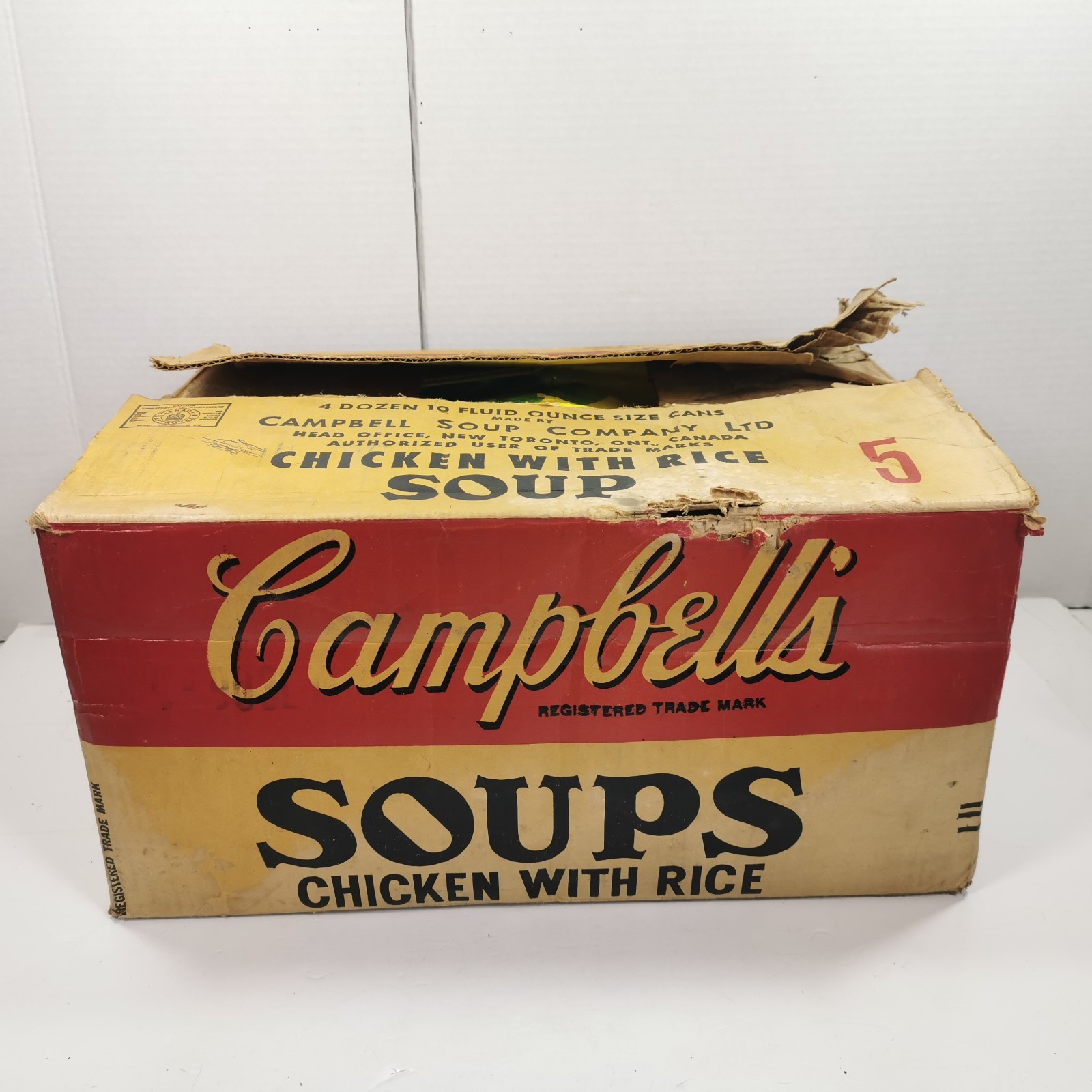 1950s CAMPBELL\'S SOUP BOX CANADA CARDBOARD SHIPPING CRATE ANDY WARHOL ERA