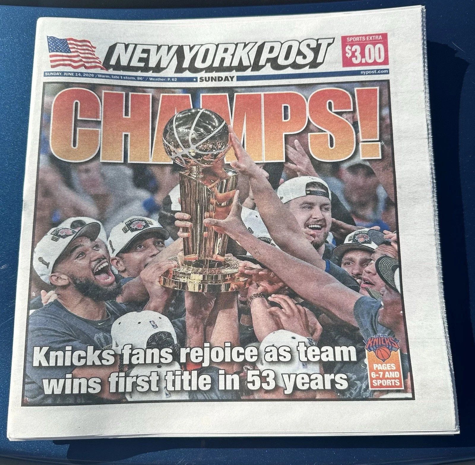 π NEW YORK POST JUNE 14 2026 KNICKS ARE WORLD CHAMPIONS NEWSPAPER ππ½πCHAMPS π NEW YORK POST JUNE 14 2026 KNICKS ARE WORLD CHAMPIONS NEWSPAPER ππ½πCHAMPS