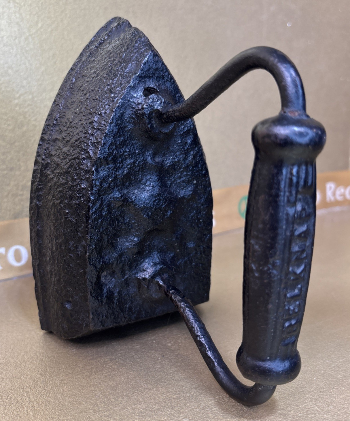 Antique Belknap Sad Iron with Embossed Star  6.25” Cast Iron Vintage Collectible