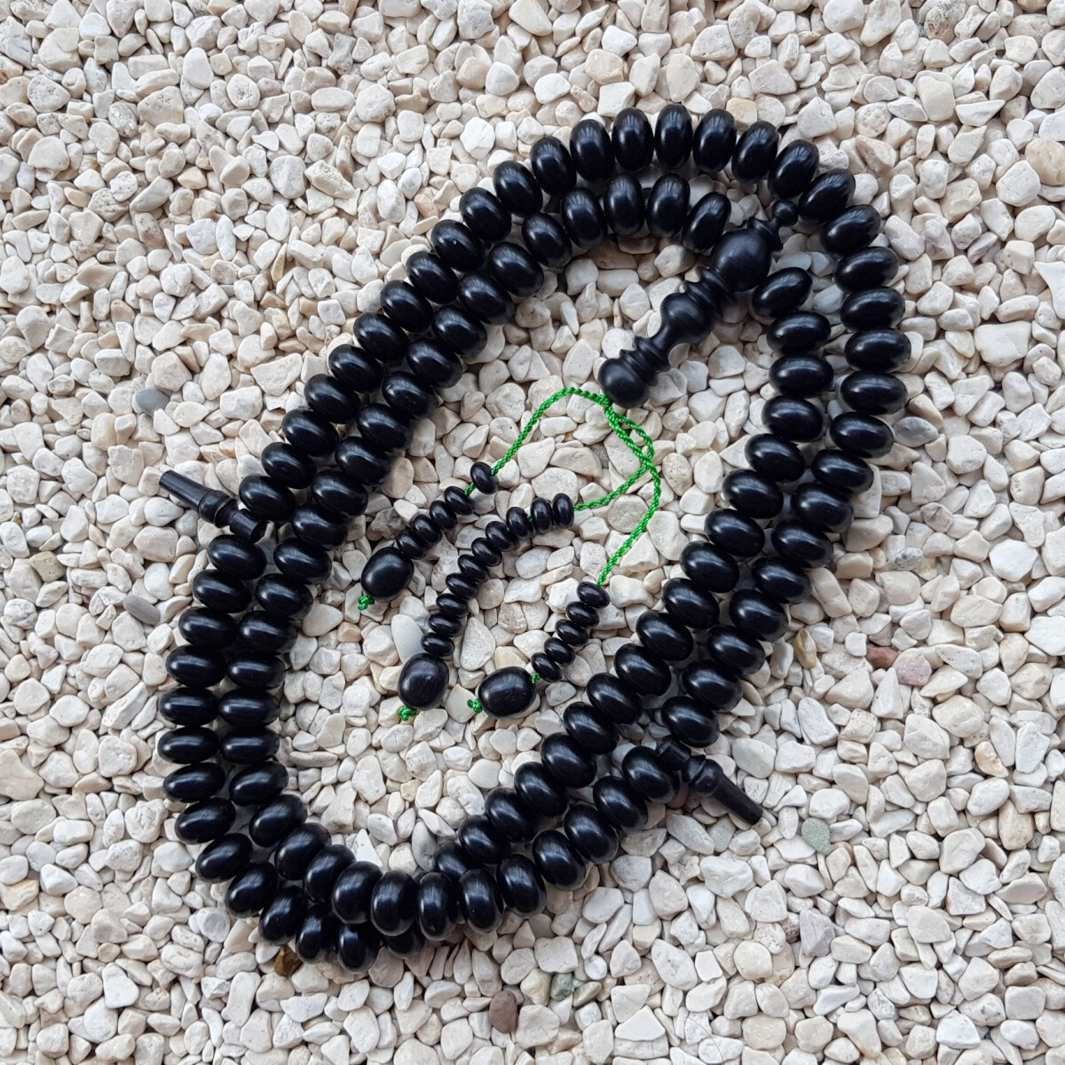 Magnificent 99 Dhikr Beads Islamic Tasbih Borneo Black Ebony 10x16 MM Misbaha