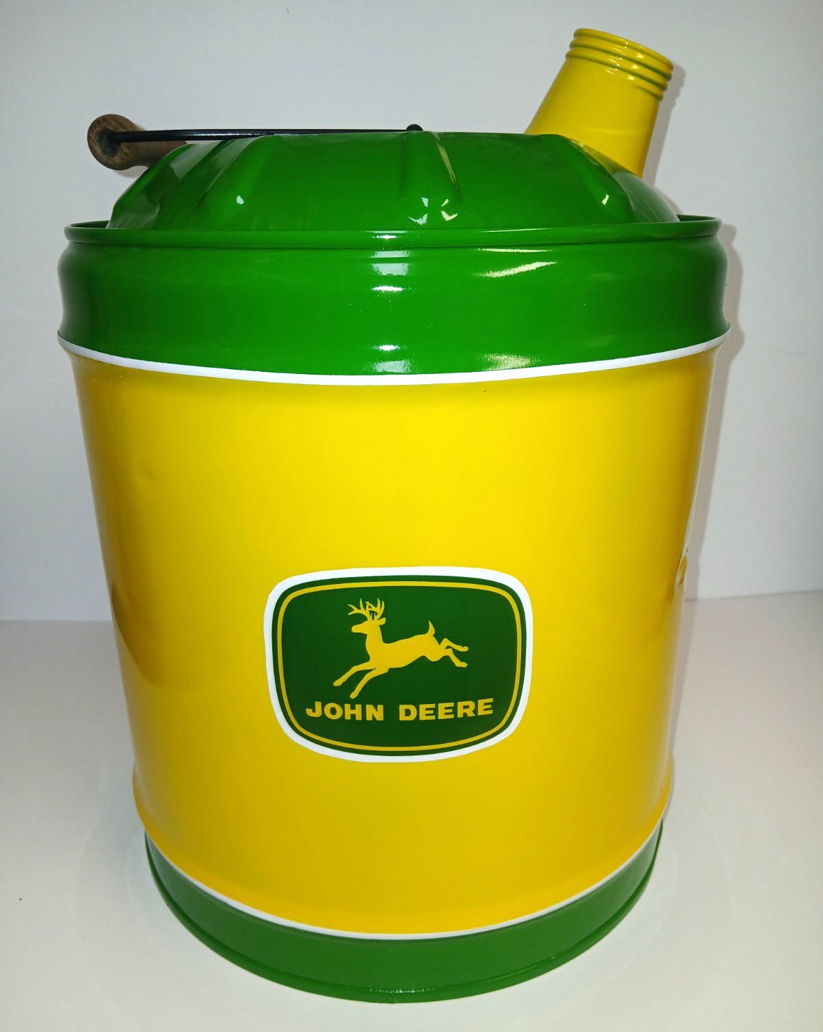 John Deere Themed Green & Yellow Vintage 5 Gal Farm Tractor Real Fuel Can Decor John Deere Themed Green & Yellow Vintage 5 Gal Farm Tractor Real Fuel Can Decor