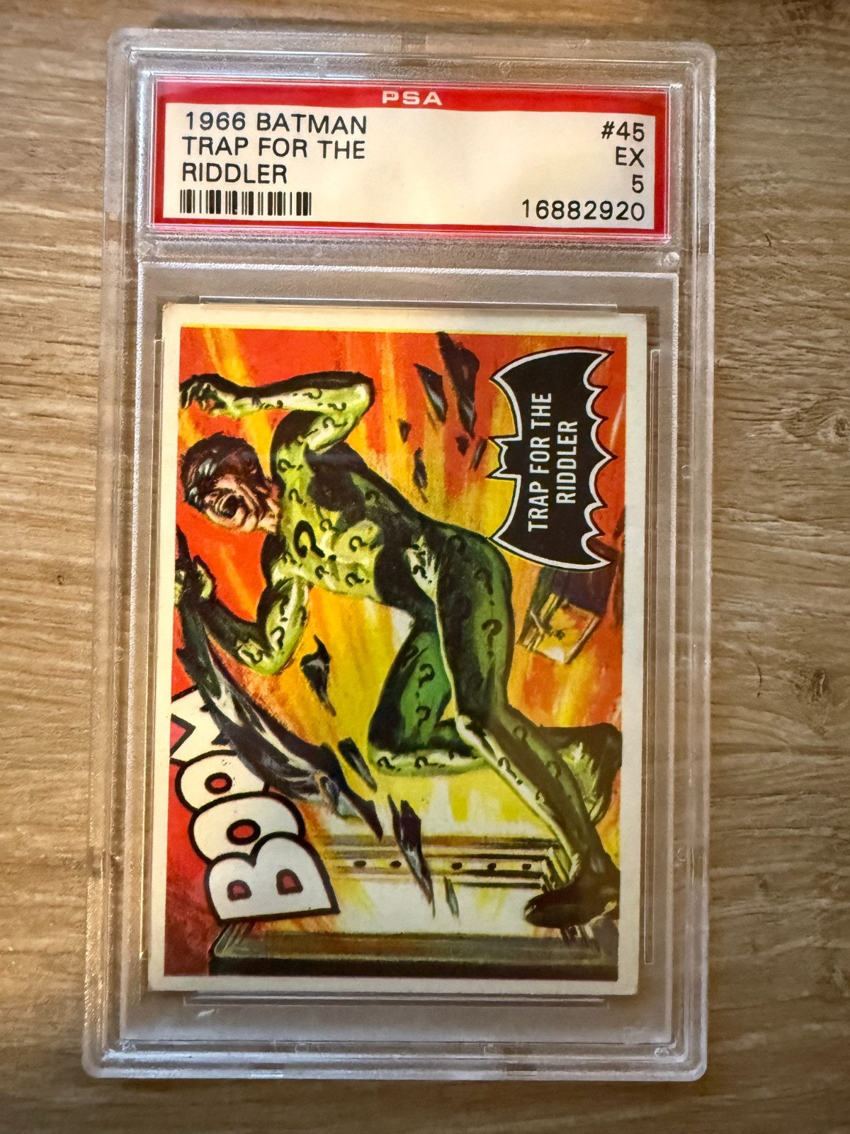 1966 Topps DC Batman Black Bat Graded Card #45 Trap for the Riddler PSA EX 5