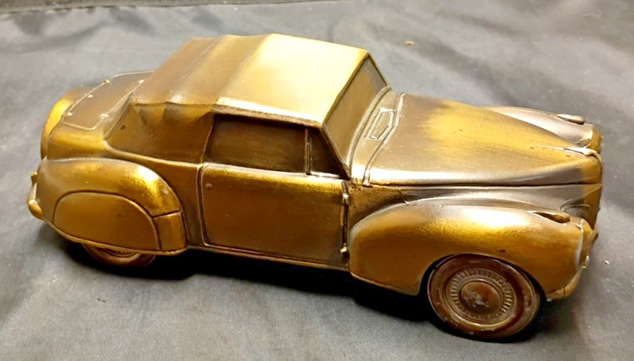 VTG 1941 Lincoln Continental Banthrico Brass Look Vintage Bank