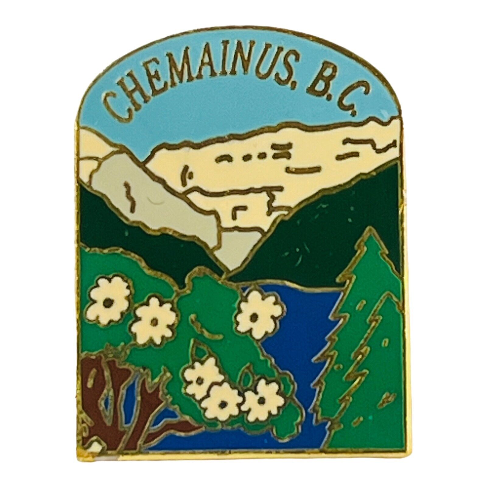 Vintage Chemainus British Columbia Lapel Pin Canada Travel Souvenir Gift