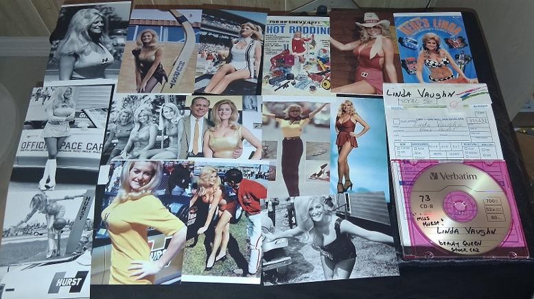 LINDA VAUGHN QUEEN STOCK CAR LOT OF 35)4 X 6 PHOTOS WITH DISC CAN PRINT 73 PHOTO