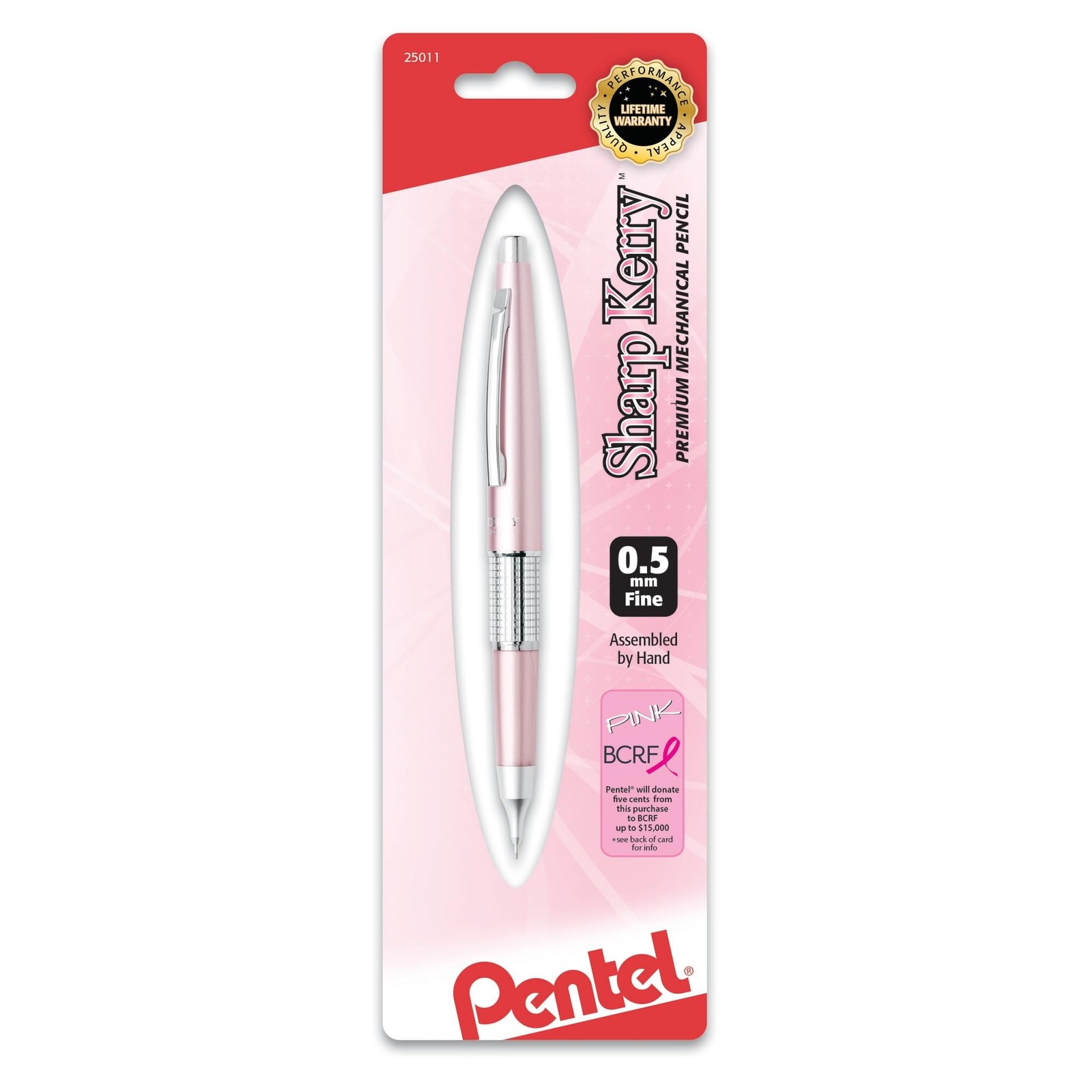 Pentel PINK BCA Sharp Kerry Mechanical Pencil (0.5mm), Pink Barrel 1-Pk (P103... Pentel PINK BCA Sharp Kerry Mechanical Pencil (0.5mm), Pink Barrel 1-Pk (P103...