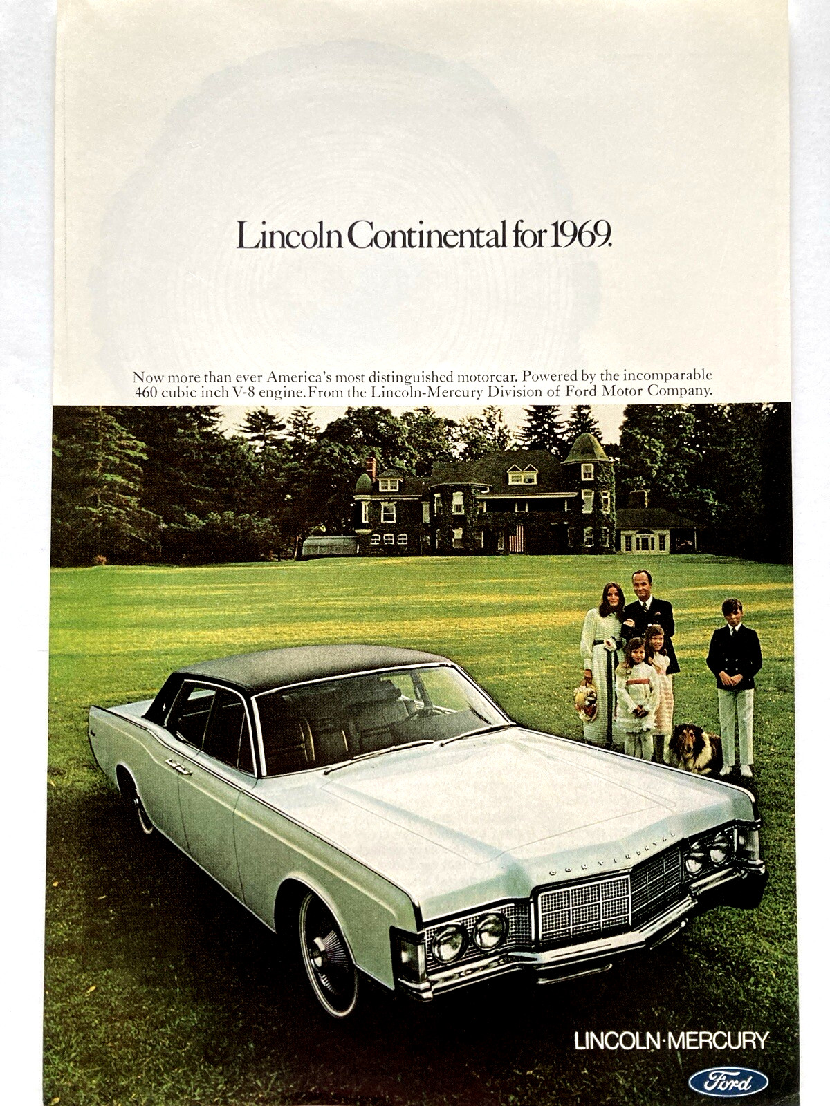 1969 Lincoln Continental 4 Door Hardtop Print Ad White Small Ad 10\