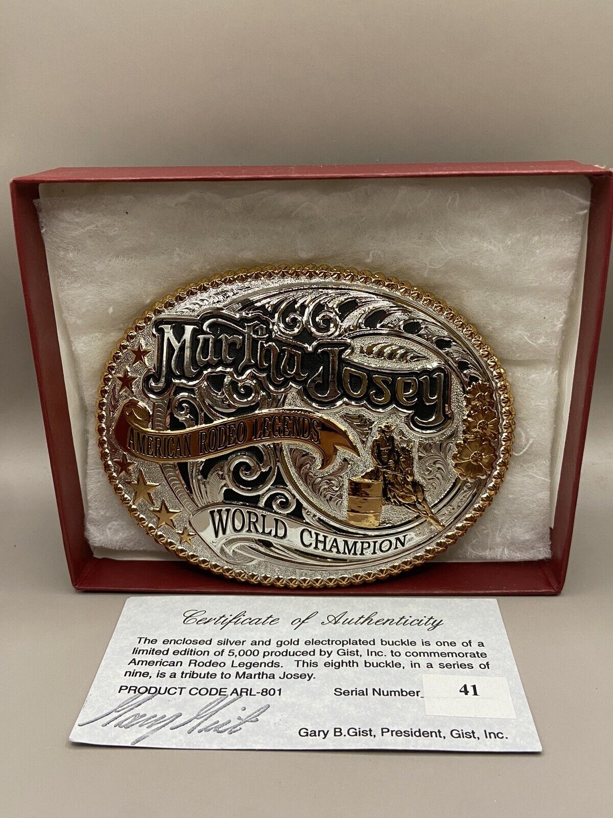 RARE Gist Champion Martha Josey American Rodeo Legend Trophy Belt Buckle ￼