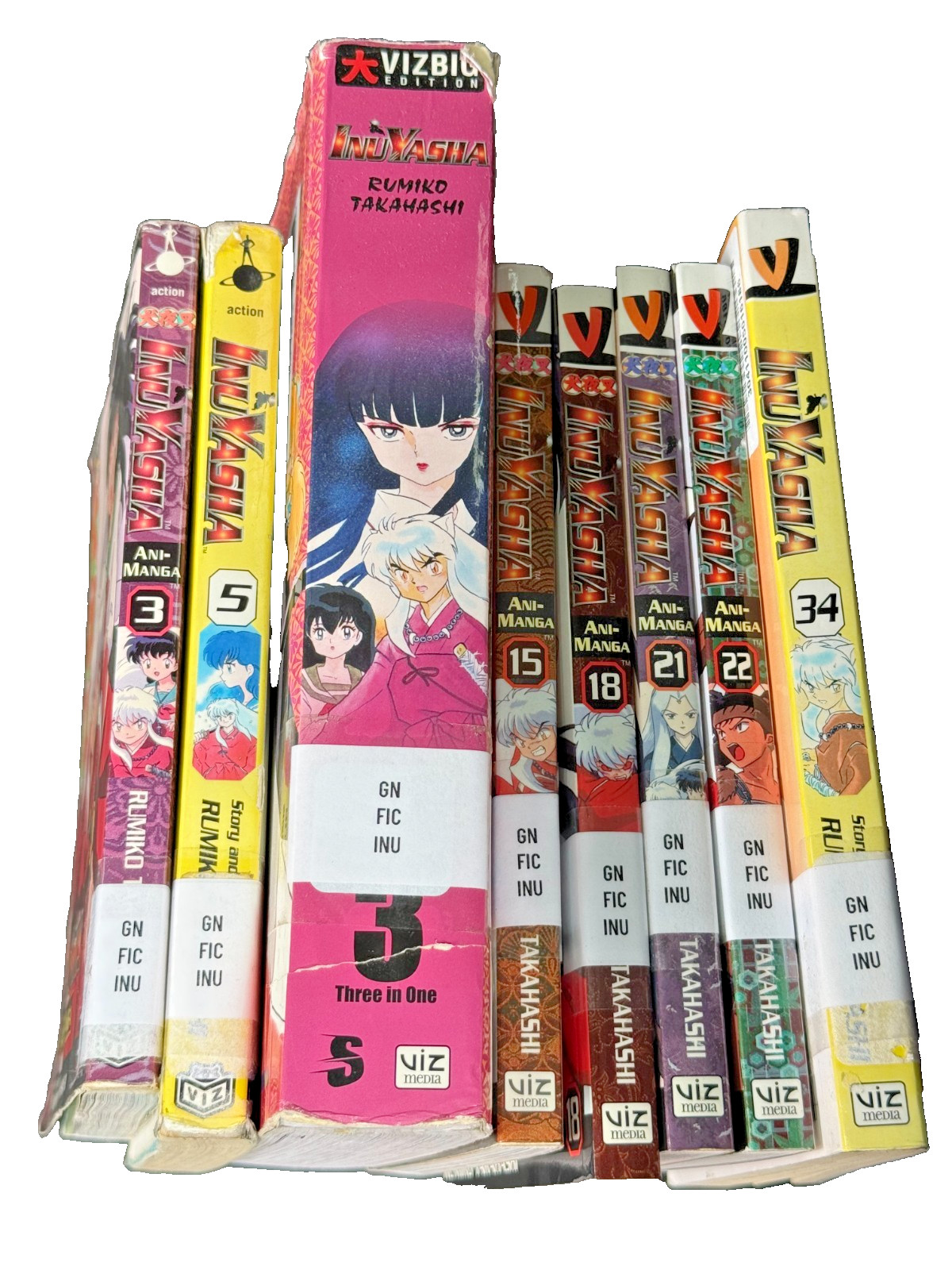 InuYasha Ani Manga Lot 10 Volumes VIZ English Rumiko Takahashi Anime Book Set