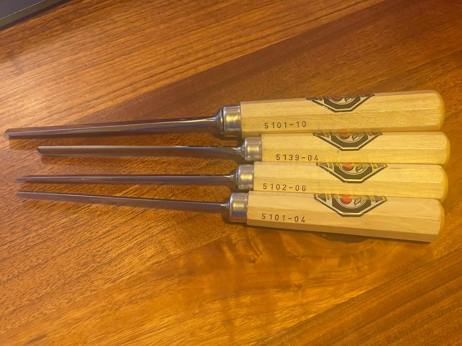 Two Cherries Kirschen 4pc Detail Carving Chisel Set Pear Handle Germany