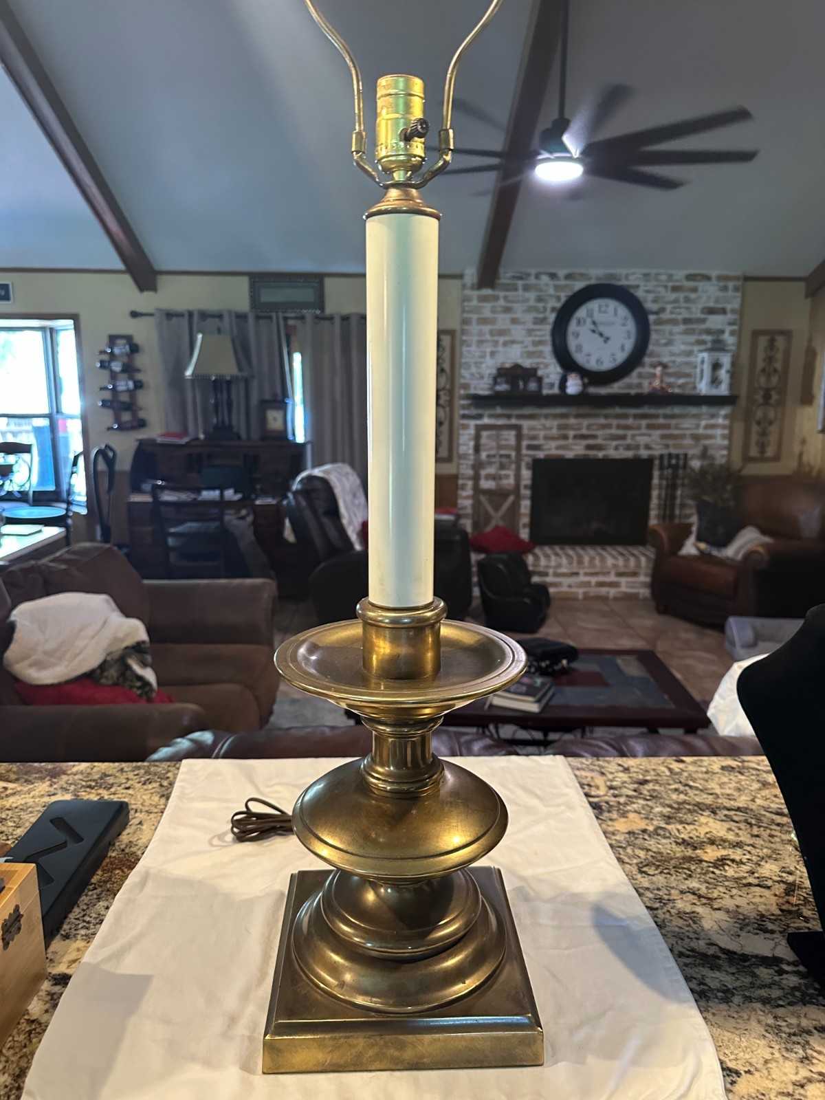 Vintage STIFFEL Solid Brass Candlestick Style Table Lamp 27 Vintage STIFFEL Solid Brass Candlestick Style Table Lamp 27