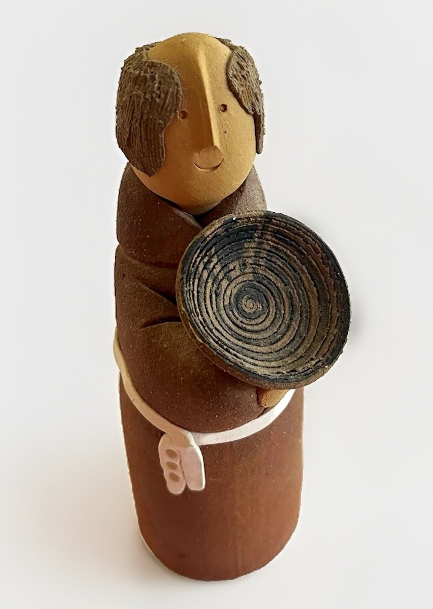VTG Richard Bergquist Monk San Pasquale Saint of Kitchen Clay Art figure 6.5” VTG Richard Bergquist Monk San Pasquale Saint of Kitchen Clay Art figure 6.5”