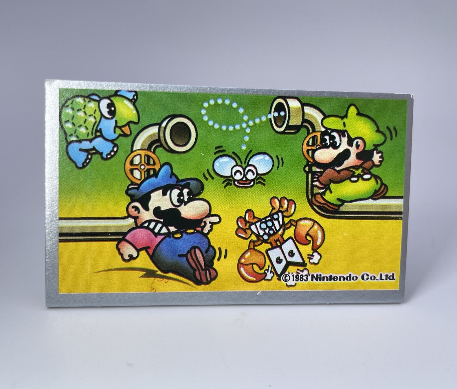Vintage 1983 Nintendo Mario Bros Menko Card Japan Rare Silver Border