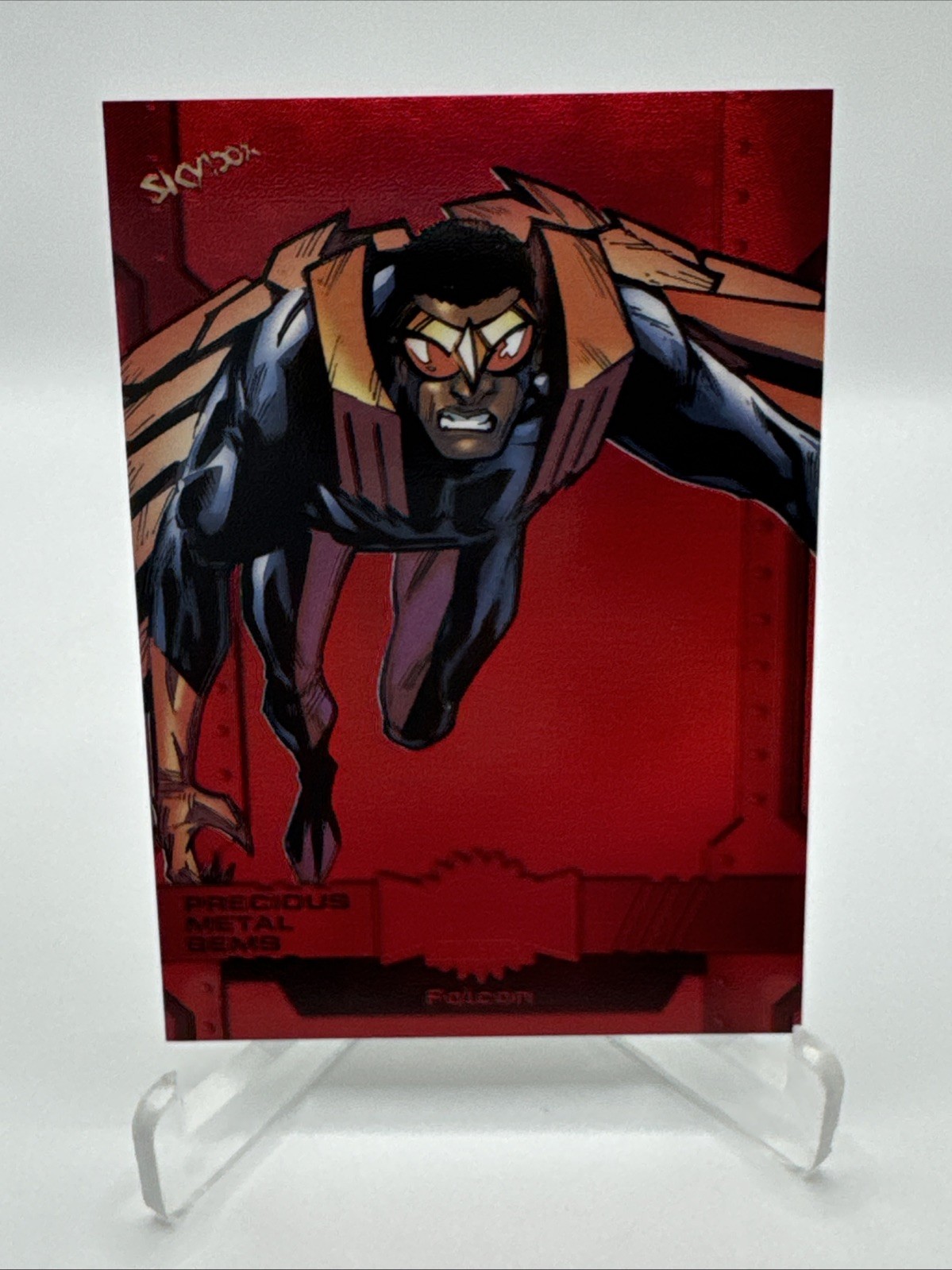 2024 Skybox Marvel Metal Universe Avengers PMG Red #24 Falcon #054/100