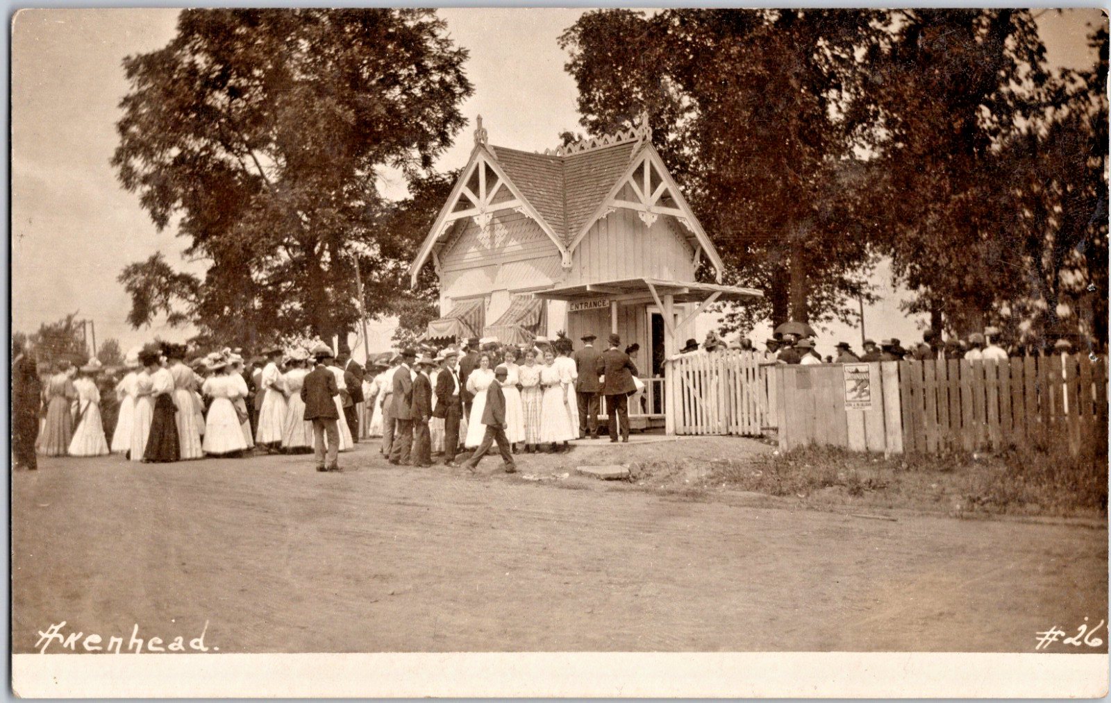 Vintage St Louis MO Suburban Garden Amusement Park Entrance Gate RPPC Postcard