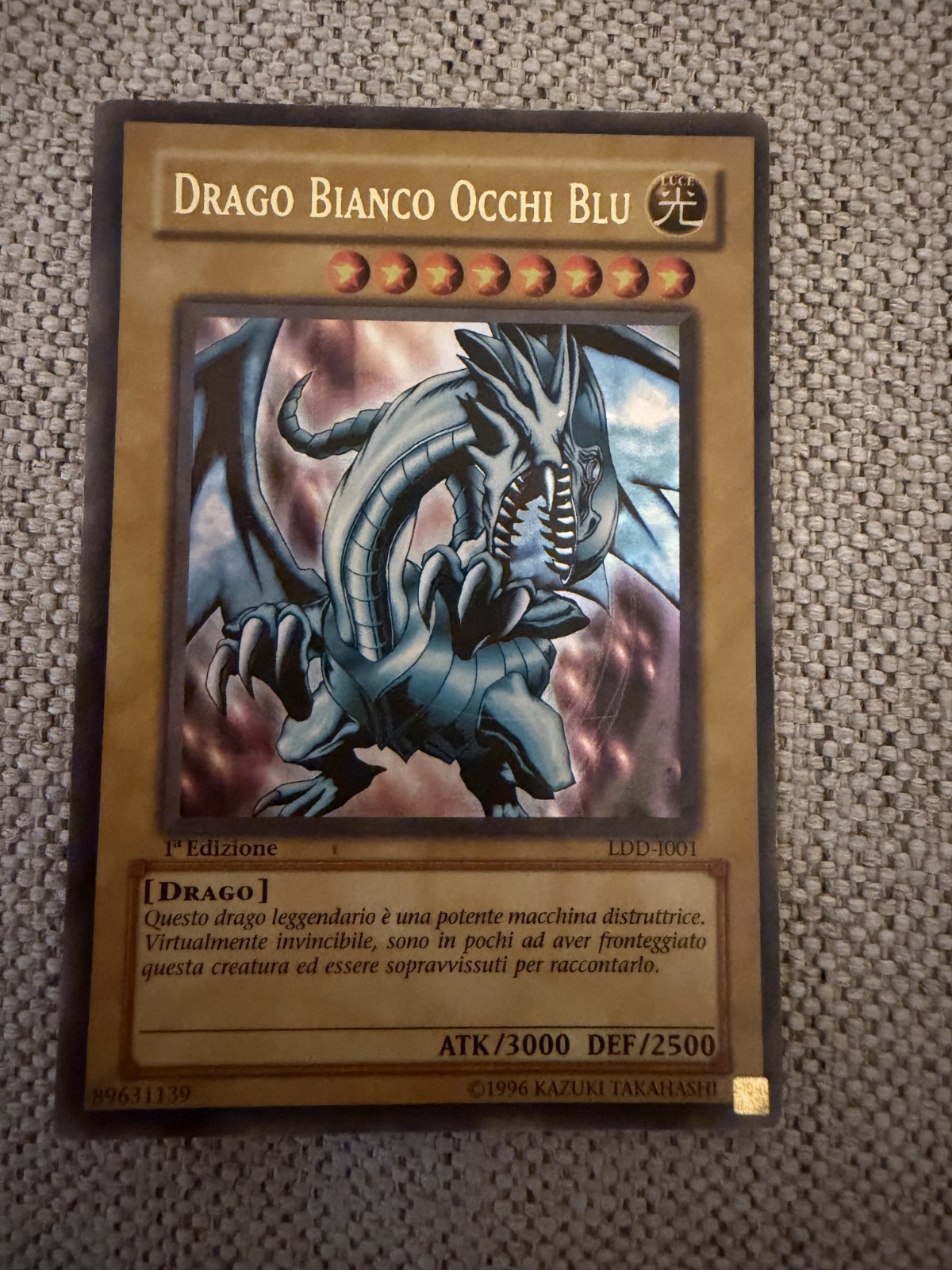 Yu-Gi-Oh White Dragon Blue Eyes, LDD-1001, Blue Eyes White Dragon 1st Edition
