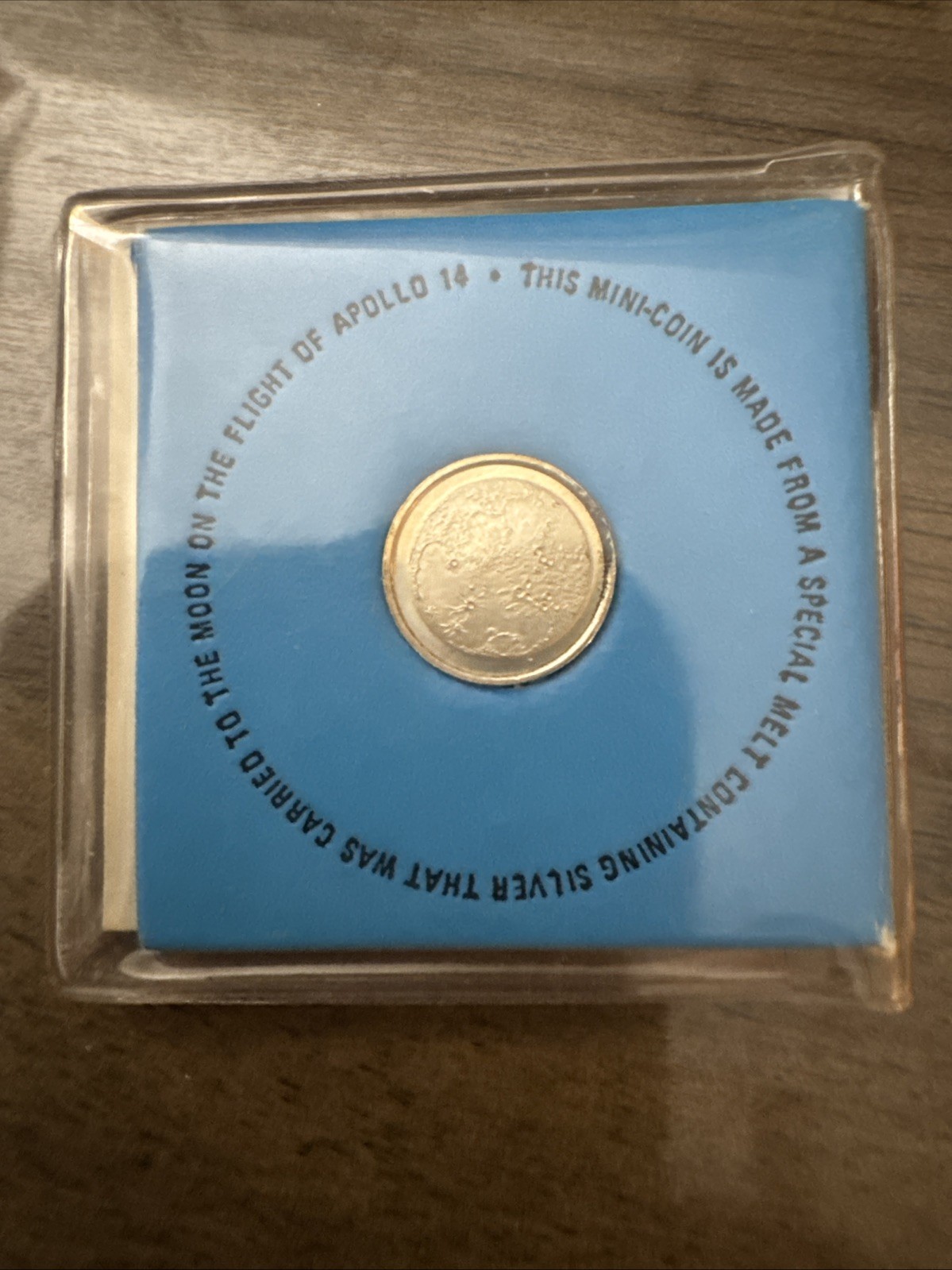 Franklin Mint Apollo 14 1971 Silver Mini-Coin Medal Signed w/ Certificate