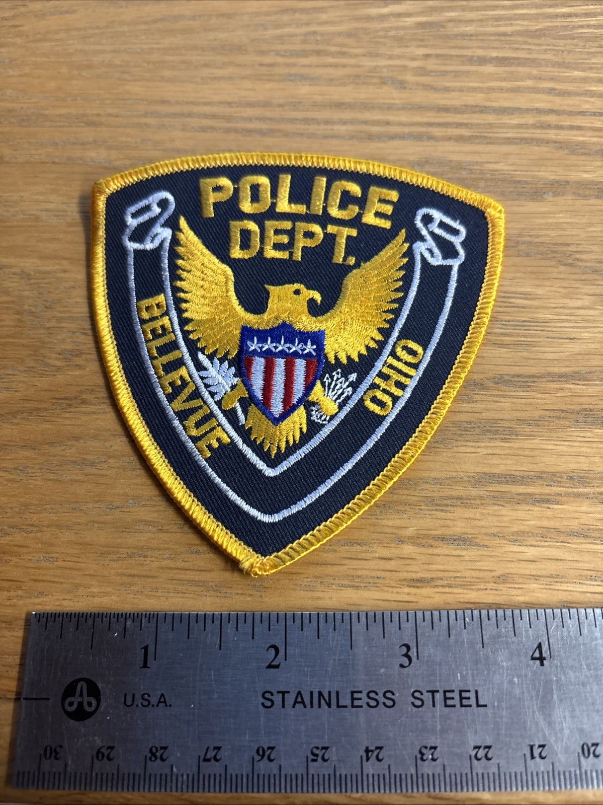 Bellevue Police Ohio Police Patch Vintage -Historical Memorabilia