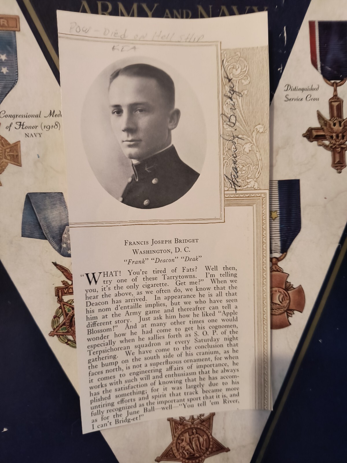 Capt. FRANCIS J. BRIDGET KIA POW \