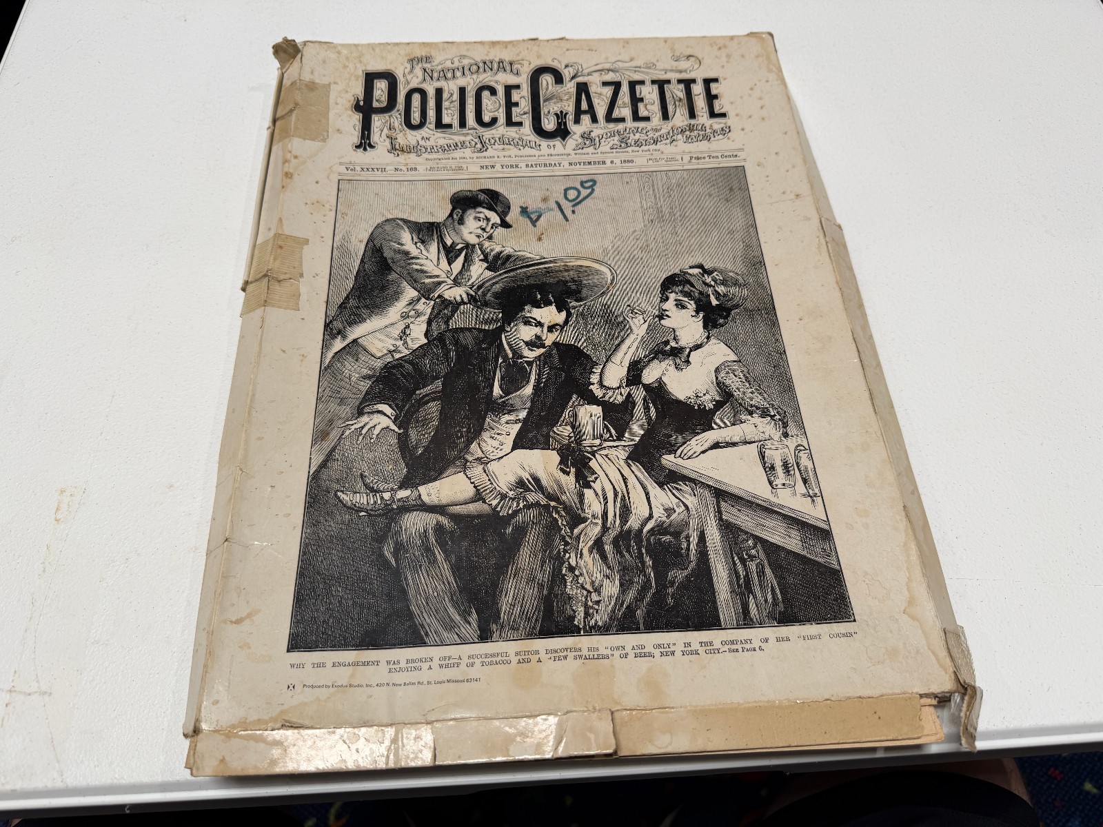 Vintage 1880\'s Police Gazette 6 complete issues .. Jesse James with box