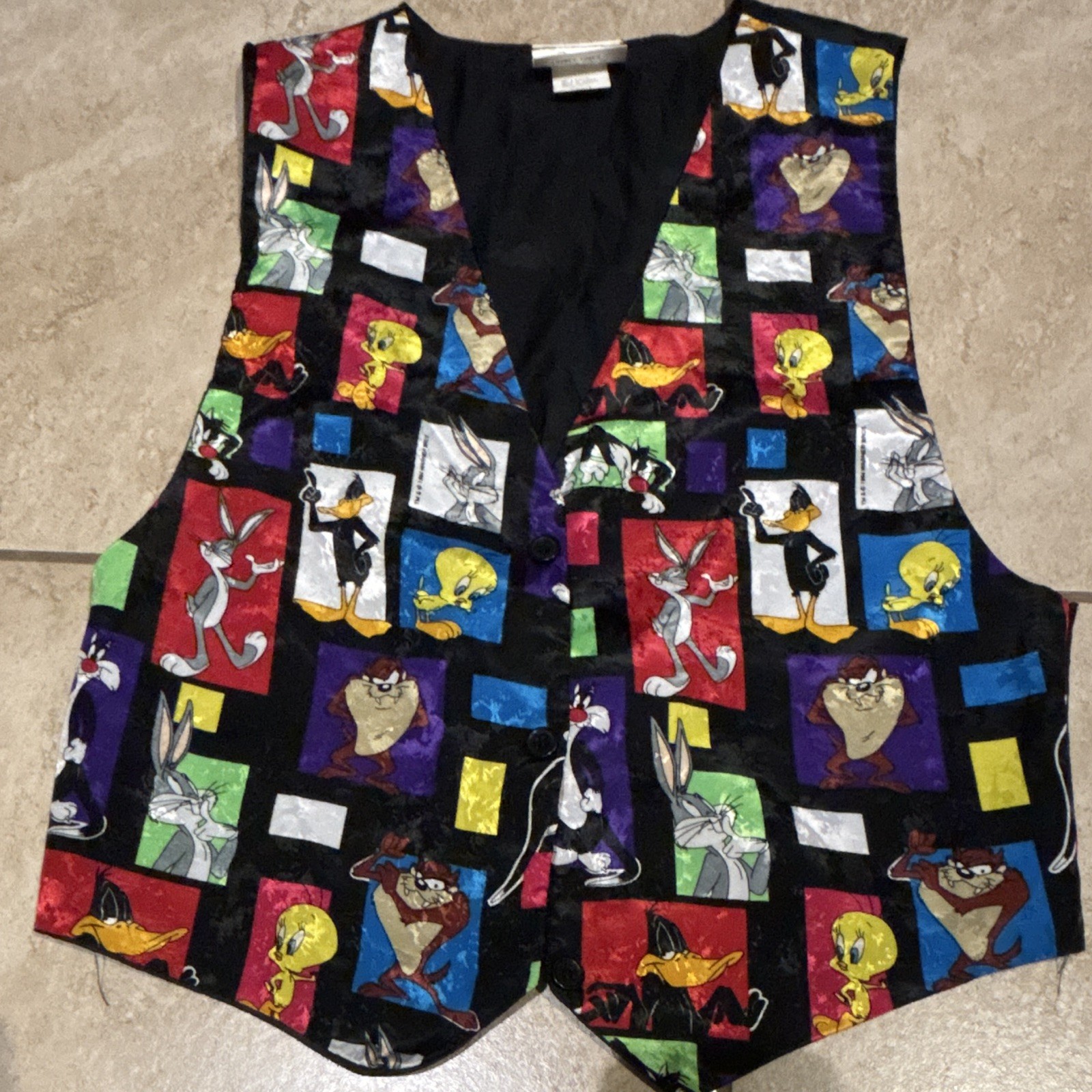 VTG 1994 Looney Tunes Vest Bugs Bunny Taz Tweety Sylvester Sz S/M Warner Bros VTG 1994 Looney Tunes Vest Bugs Bunny Taz Tweety Sylvester Sz S/M Warner Bros